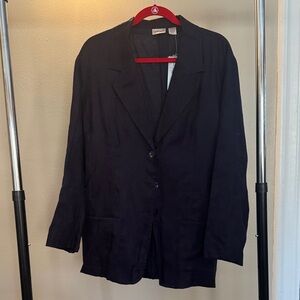 Chico's Navy Button-Up Blazer